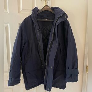 Men’s Large Navy Blue Winter Coat - John Henry